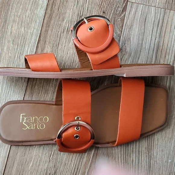 Franco Sarto Orange Slide Sandals - Picture 6 of 7